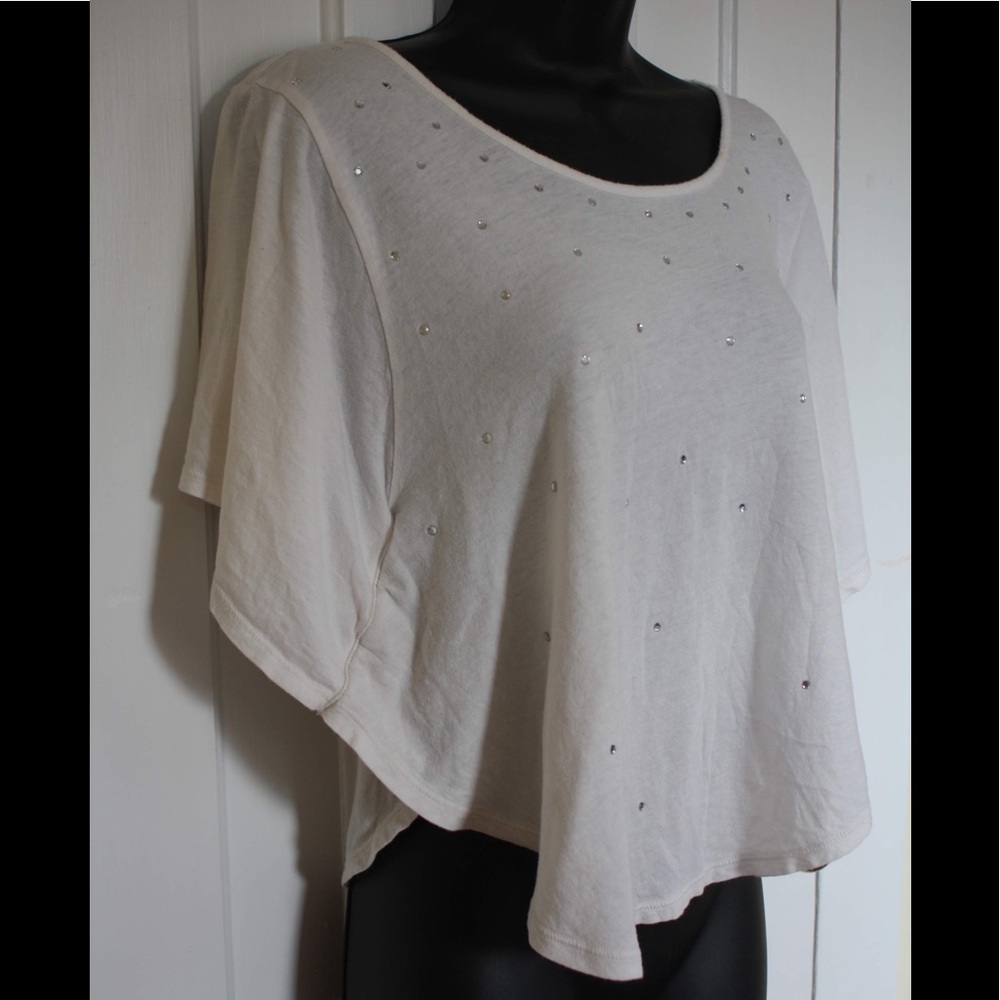 White Sparkly Blouse Top